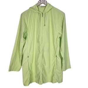 SOLUMBRA Jacket Unisex Small Green Hooded Sun Protection Light Zip Windbreaker